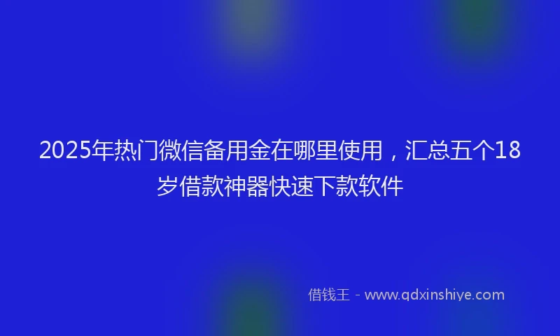 2025年热门微信备用金在哪里使用，汇总五个18岁借款神器快速下款软件