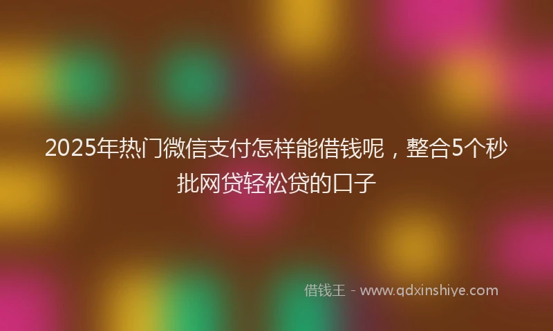 2025年热门微信支付怎样能借钱呢，整合5个秒批网贷轻松贷的口子