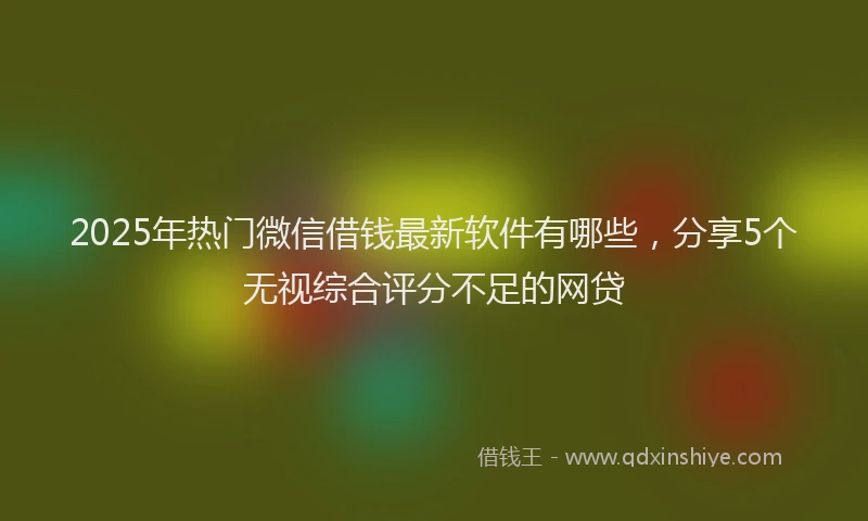 2025年热门微信借钱最新软件有哪些，分享5个无视综合评分不足的网贷