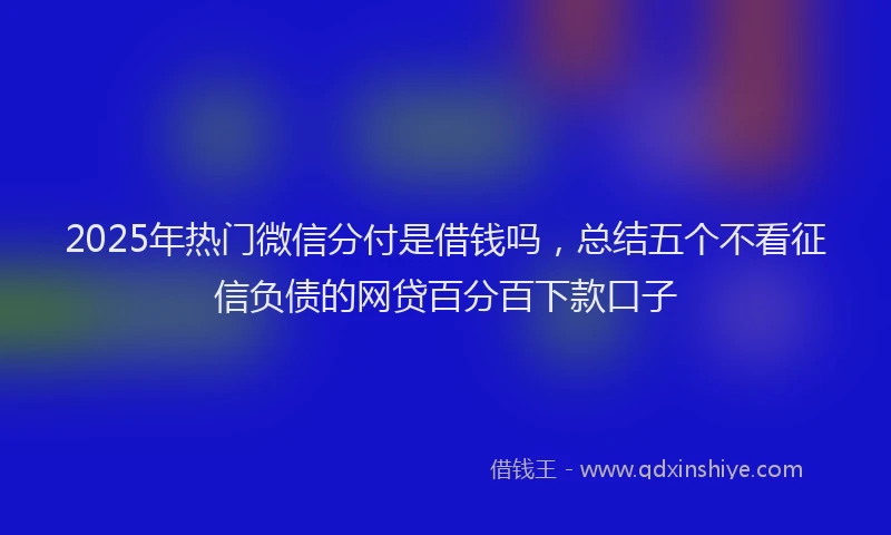 2025年热门微信分付是借钱吗，总结五个不看征信负债的网贷百分百下款口子