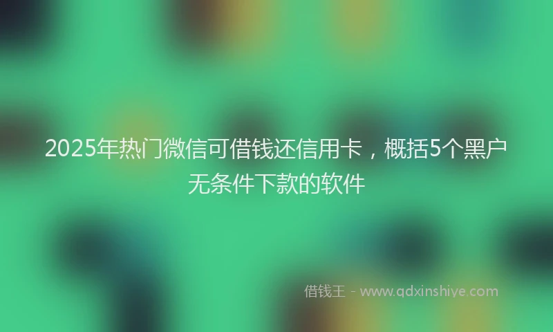 2025年热门微信可借钱还信用卡，概括5个黑户无条件下款的软件