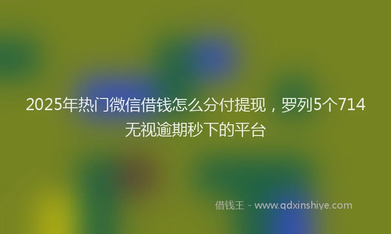 2025年热门微信借钱怎么分付提现，罗列5个714无视逾期秒下的平台