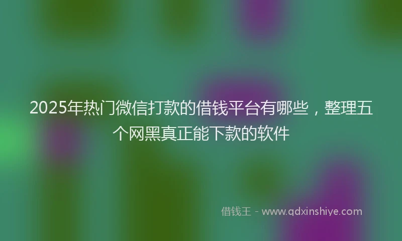 2025年热门微信打款的借钱平台有哪些，整理五个网黑真正能下款的软件