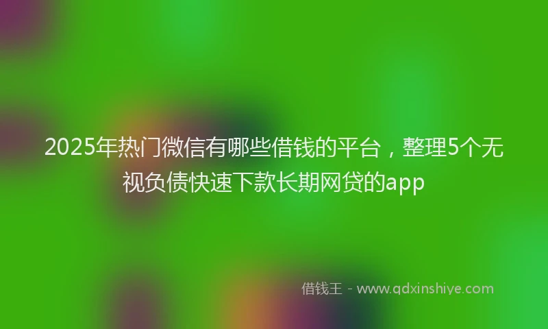 2025年热门微信有哪些借钱的平台，整理5个无视负债快速下款长期网贷的app