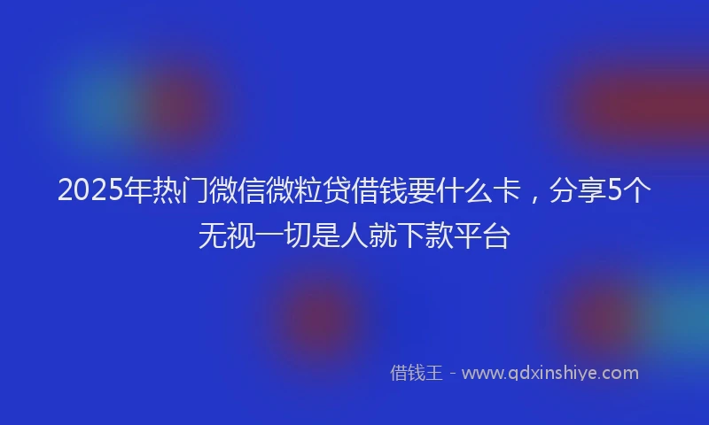 2025年热门微信微粒贷借钱要什么卡，分享5个无视一切是人就下款平台