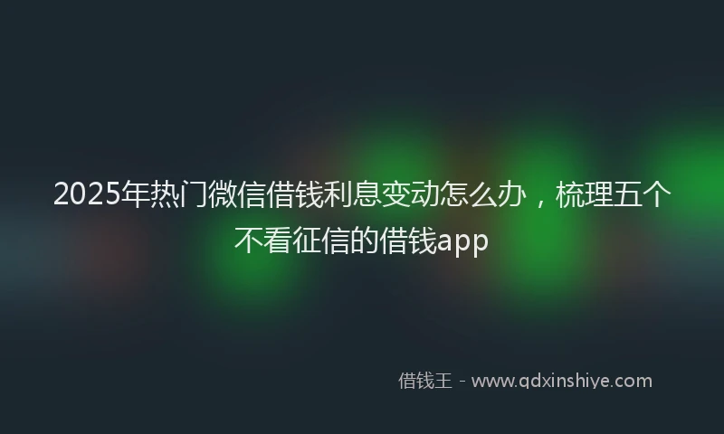 2025年热门微信借钱利息变动怎么办，梳理五个不看征信的借钱app