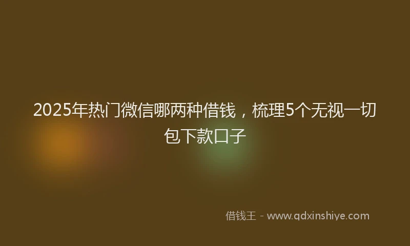 2025年热门微信哪两种借钱，梳理5个无视一切包下款口子