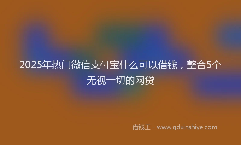 2025年热门微信支付宝什么可以借钱，整合5个无视一切的网贷