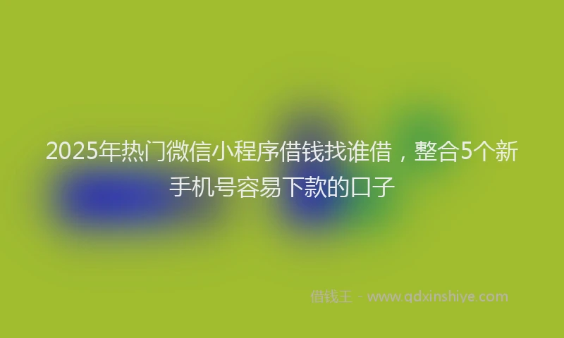 2025年热门微信小程序借钱找谁借，整合5个新手机号容易下款的口子