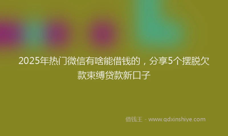 2025年热门微信有啥能借钱的，分享5个摆脱欠款束缚贷款新口子