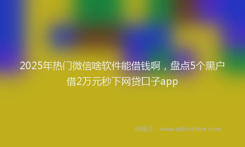 2025年热门微信啥软件能借钱啊，盘点5个黑户借2万元秒下网贷口子app