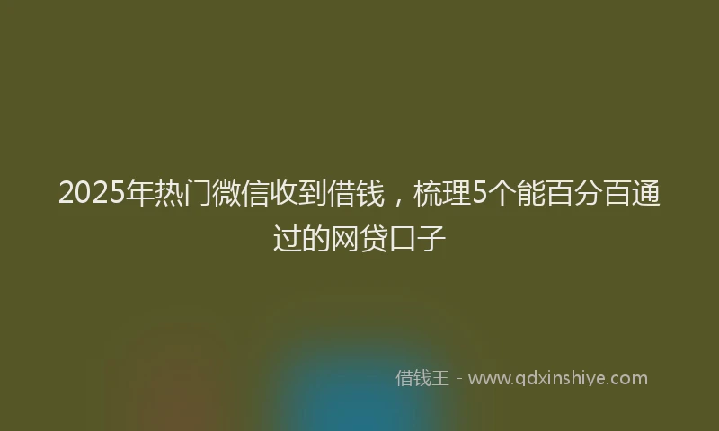 2025年热门微信收到借钱，梳理5个能百分百通过的网贷口子