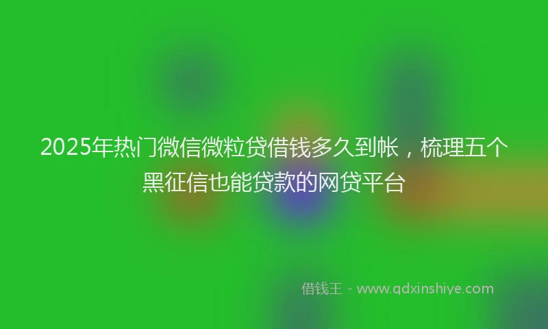 2025年热门微信微粒贷借钱多久到帐，梳理五个黑征信也能贷款的网贷平台
