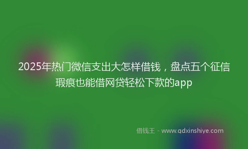 2025年热门微信支出大怎样借钱，盘点五个征信瑕疵也能借网贷轻松下款的app
