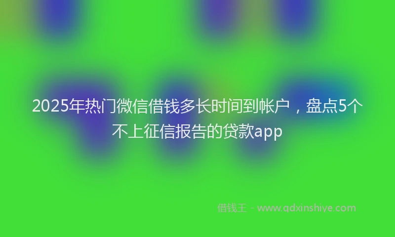 2025年热门微信借钱多长时间到帐户，盘点5个不上征信报告的贷款app