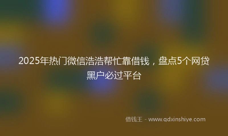 2025年热门微信浩浩帮忙靠借钱，盘点5个网贷黑户必过平台