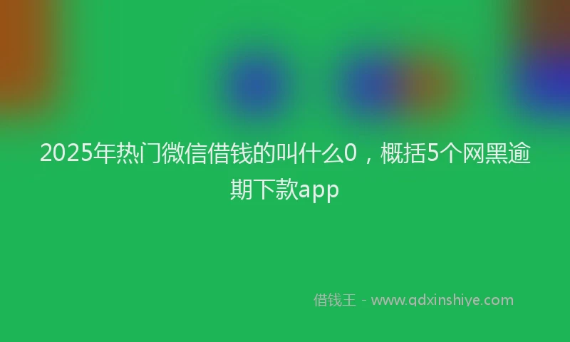 2025年热门微信借钱的叫什么0，概括5个网黑逾期下款app