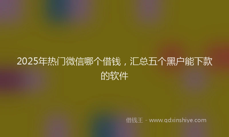 2025年热门微信哪个借钱，汇总五个黑户能下款的软件