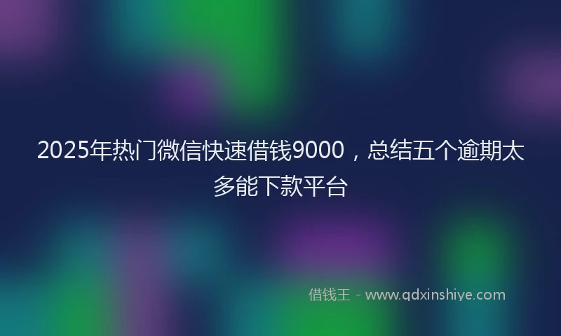 2025年热门微信快速借钱9000，总结五个逾期太多能下款平台