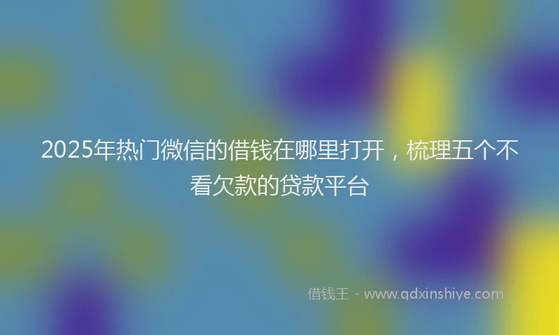 2025年热门微信的借钱在哪里打开，梳理五个不看欠款的贷款平台