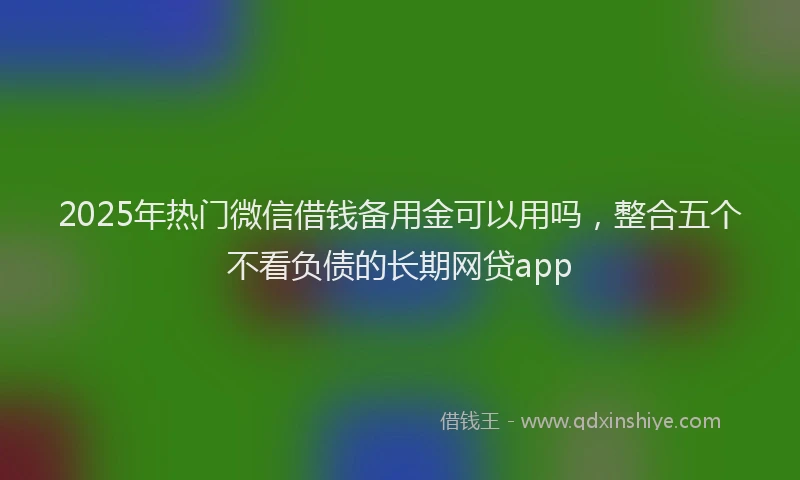 2025年热门微信借钱备用金可以用吗，整合五个不看负债的长期网贷app