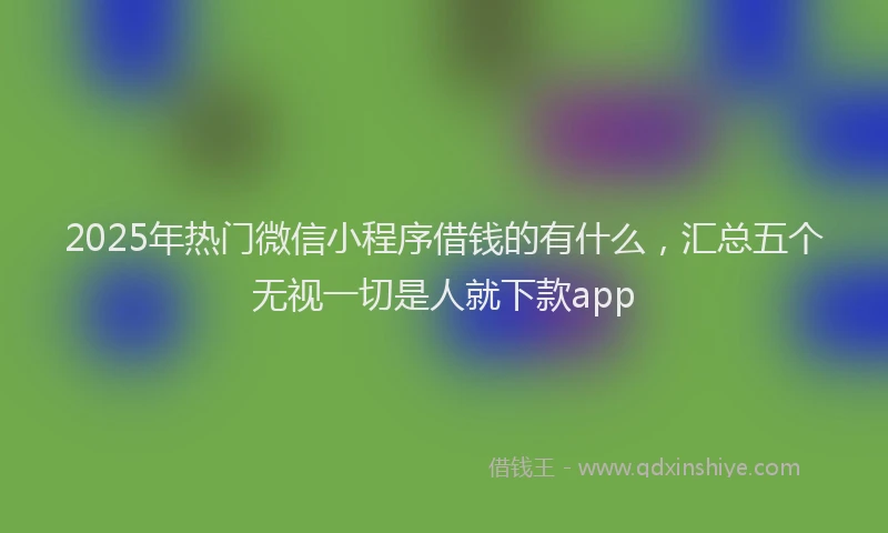 2025年热门微信小程序借钱的有什么，汇总五个无视一切是人就下款app