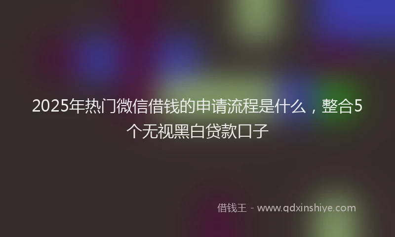 2025年热门微信借钱的申请流程是什么，整合5个无视黑白贷款口子