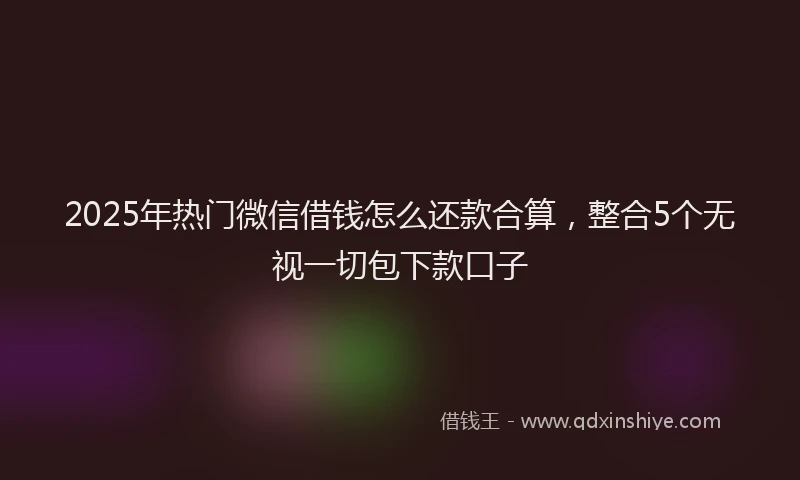 2025年热门微信借钱怎么还款合算，整合5个无视一切包下款口子