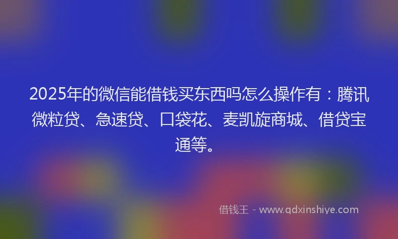 2025年的微信能借钱买东西吗怎么操作有：腾讯微粒贷、急速贷、口袋花、麦凯旋商城、借贷宝通等。
