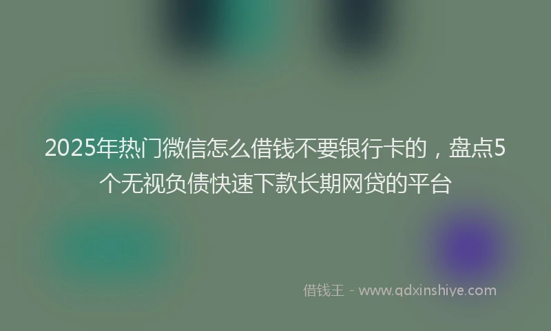 2025年热门微信怎么借钱不要银行卡的，盘点5个无视负债快速下款长期网贷的平台