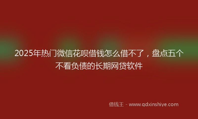 2025年热门微信花呗借钱怎么借不了，盘点五个不看负债的长期网贷软件