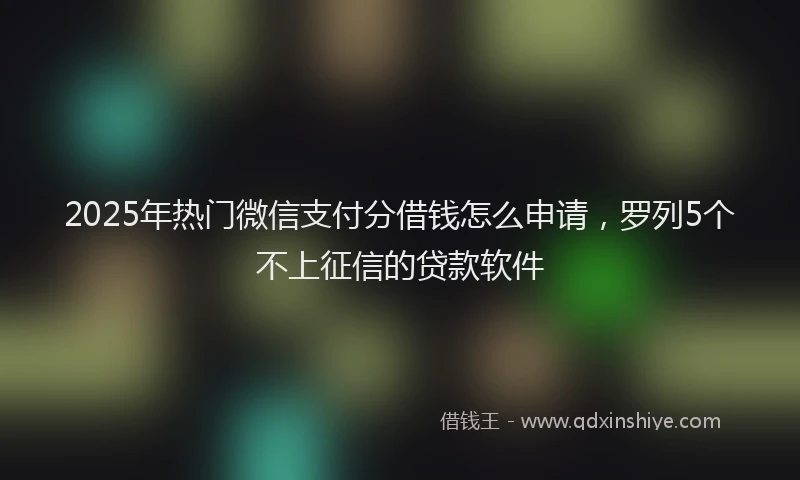 2025年热门微信支付分借钱怎么申请，罗列5个不上征信的贷款软件