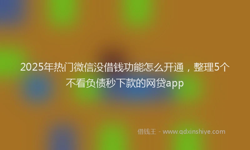2025年热门微信没借钱功能怎么开通，整理5个不看负债秒下款的网贷app