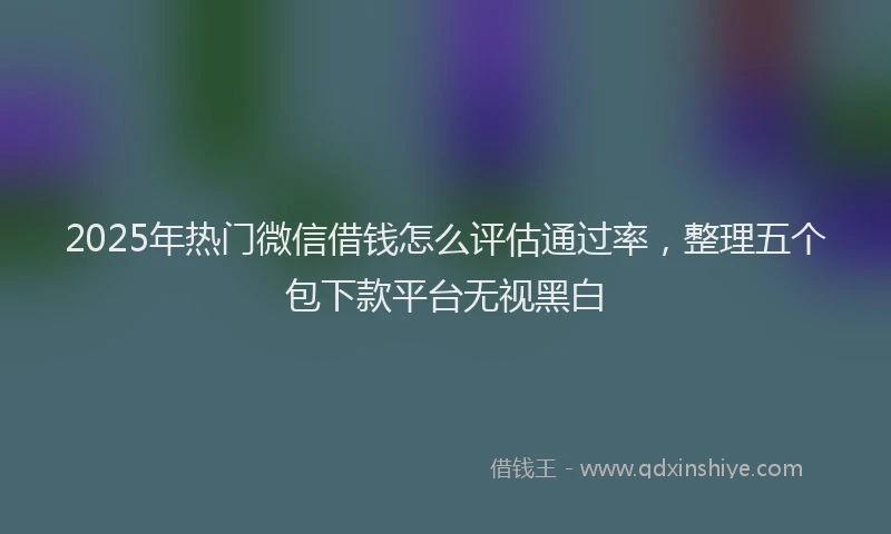 2025年热门微信借钱怎么评估通过率，整理五个包下款平台无视黑白