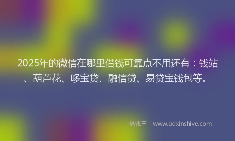 2025年的微信在哪里借钱可靠点不用还有：钱站、葫芦花、哆宝贷、融信贷、易贷宝钱包等。