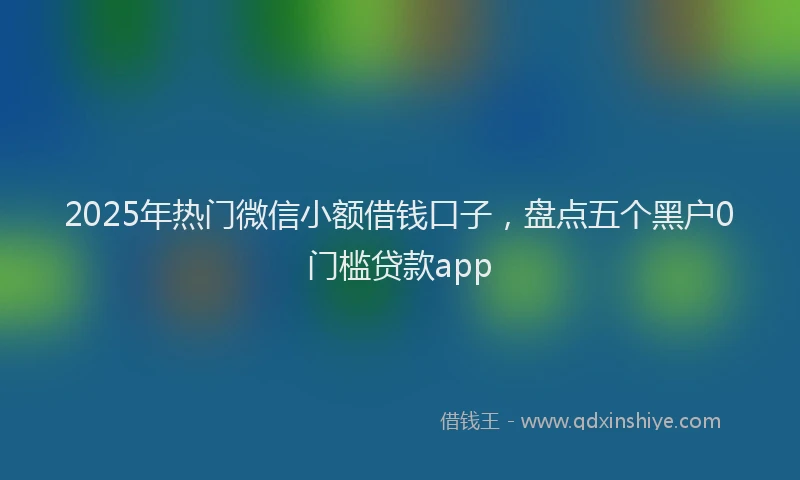 2025年热门微信小额借钱口子，盘点五个黑户0门槛贷款app