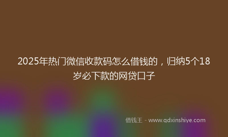 2025年热门微信收款码怎么借钱的，归纳5个18岁必下款的网贷口子