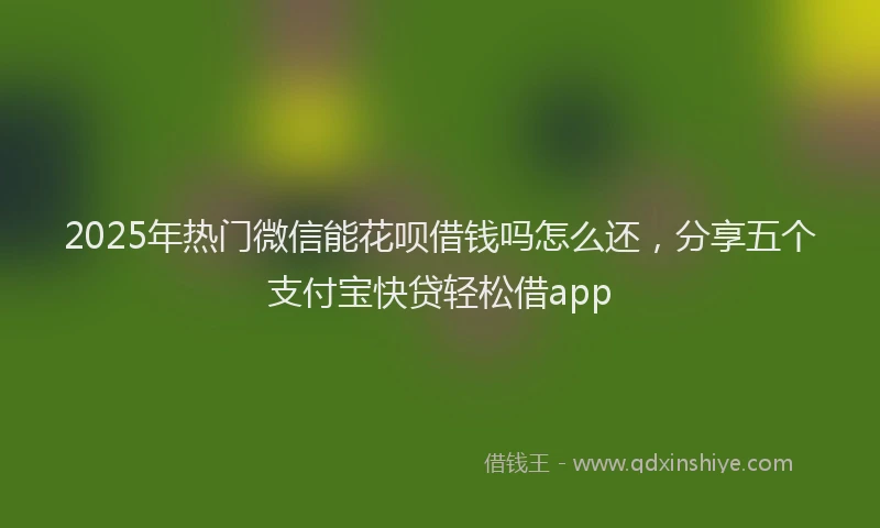 2025年热门微信能花呗借钱吗怎么还，分享五个支付宝快贷轻松借app