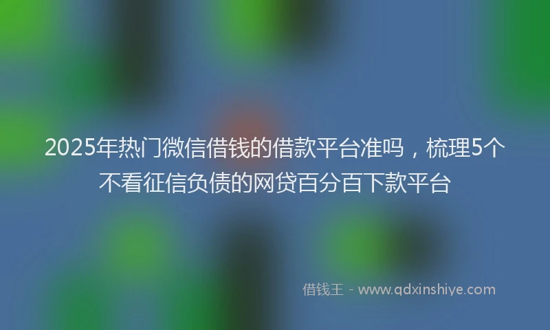 2025年热门微信借钱的借款平台准吗，梳理5个不看征信负债的网贷百分百下款平台