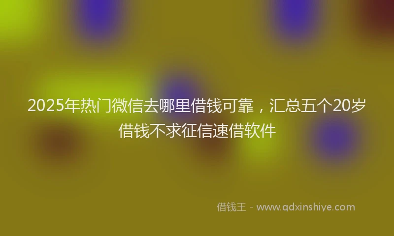 2025年热门微信去哪里借钱可靠，汇总五个20岁借钱不求征信速借软件