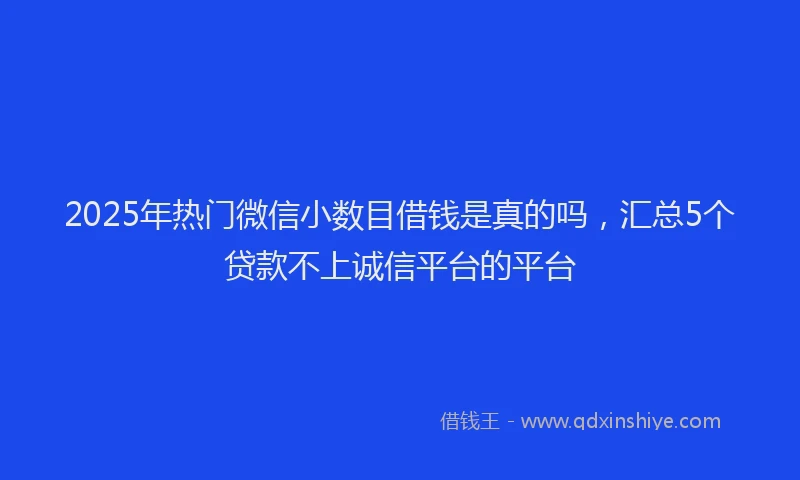 2025年热门微信小数目借钱是真的吗，汇总5个贷款不上诚信平台的平台