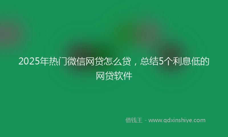 2025年热门微信网贷怎么贷，总结5个利息低的网贷软件