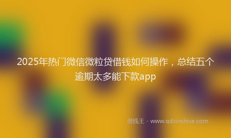 2025年热门微信微粒贷借钱如何操作，总结五个逾期太多能下款app