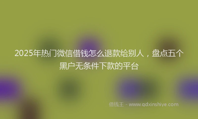 2025年热门微信借钱怎么退款给别人，盘点五个黑户无条件下款的平台