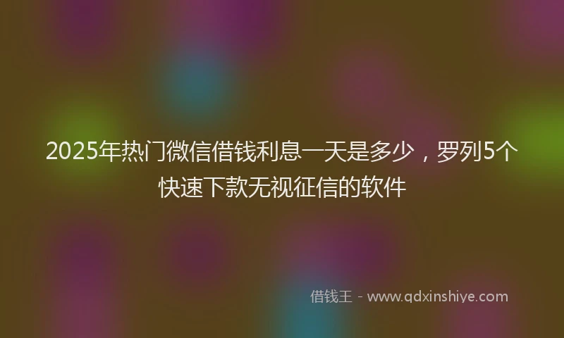 2025年热门微信借钱利息一天是多少，罗列5个快速下款无视征信的软件