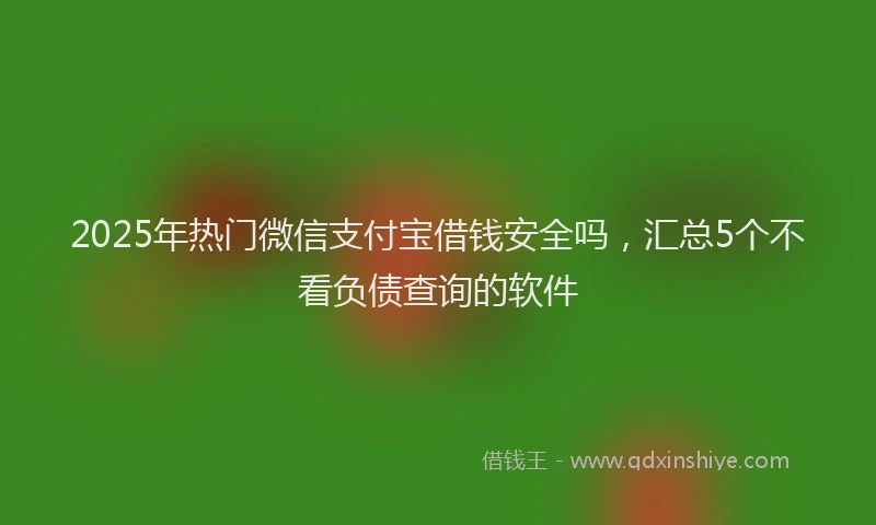 2025年热门微信支付宝借钱安全吗，汇总5个不看负债查询的软件
