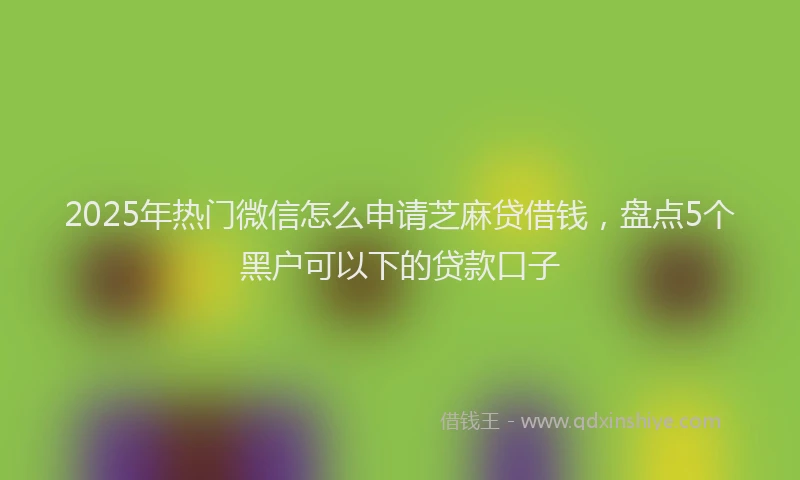 2025年热门微信怎么申请芝麻贷借钱，盘点5个黑户可以下的贷款口子