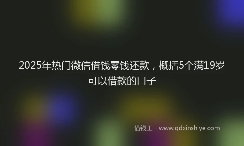 2025年热门微信借钱零钱还款，概括5个满19岁可以借款的口子