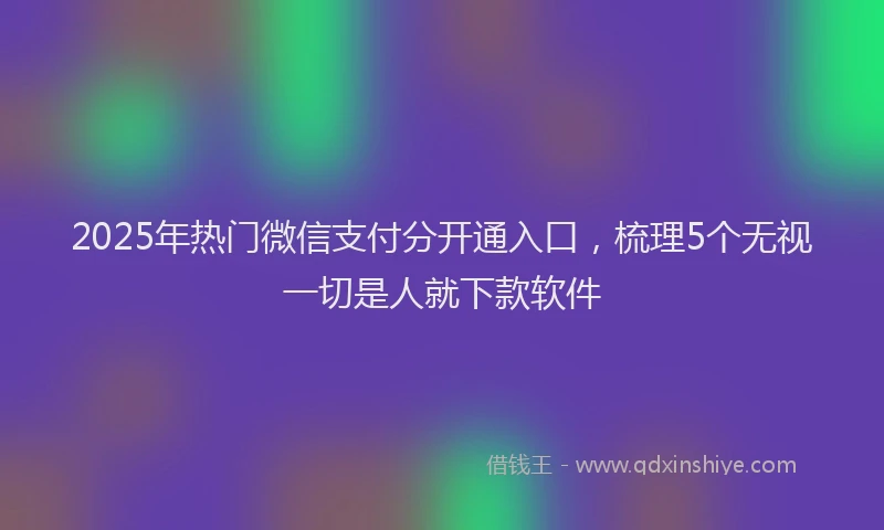 2025年热门微信支付分开通入口，梳理5个无视一切是人就下款软件