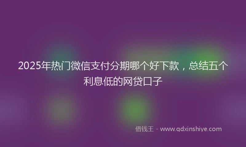 2025年热门微信支付分期哪个好下款，总结五个利息低的网贷口子